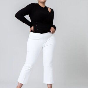 Spanx silver lining kick flare white pants